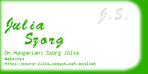 julia szorg business card