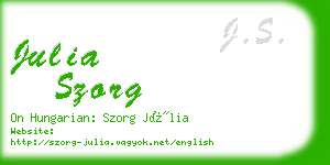 julia szorg business card